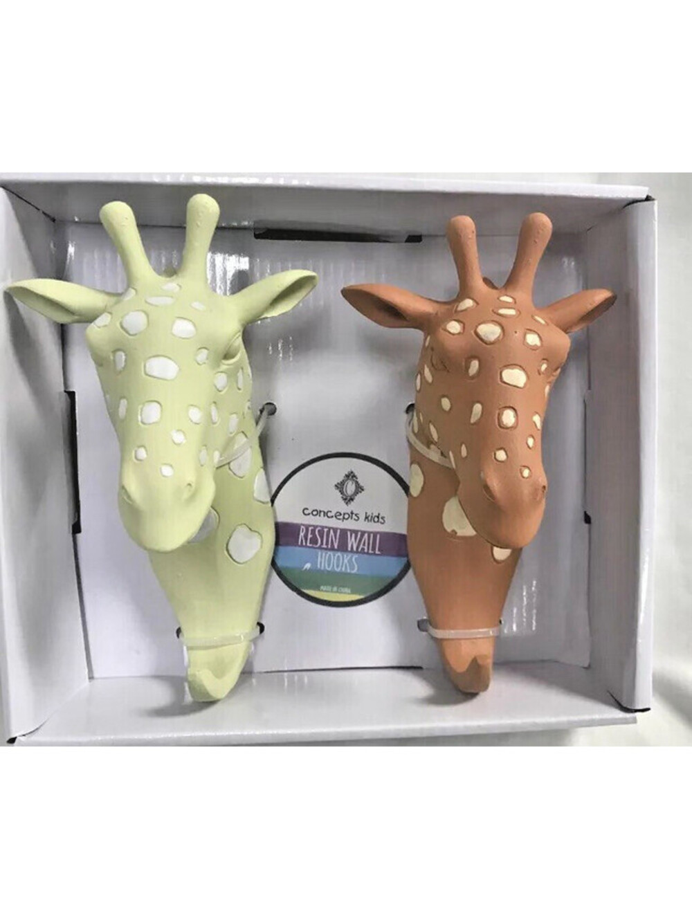 Giraffe Wall Hooks 2pk Concept Kids Room Safari Animal Coat Hook Resin Decor